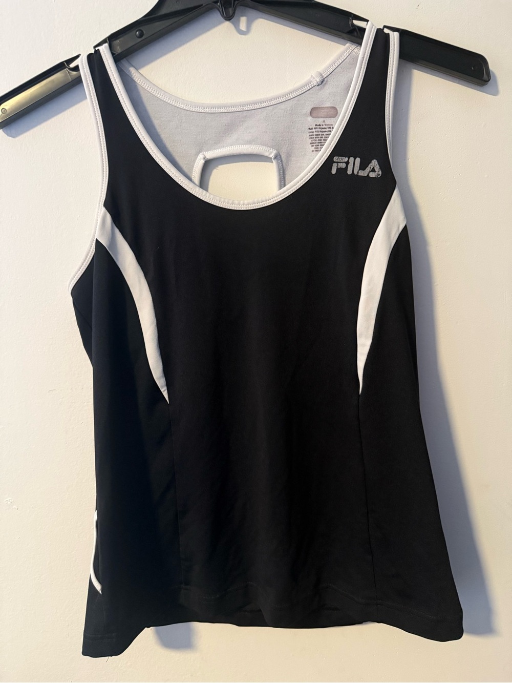 Fila Black and White Athletic Racerback Tank Top